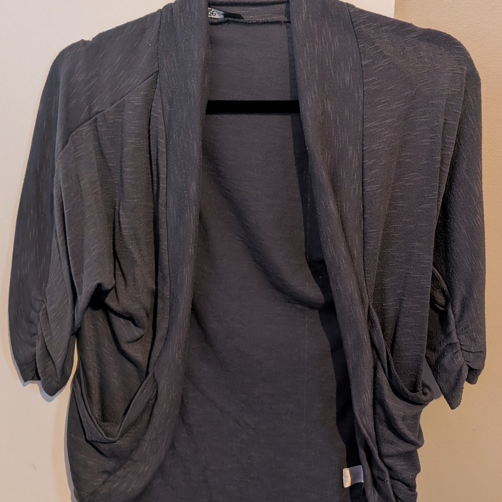 George Dark Gray Women's Open-Front Shrug